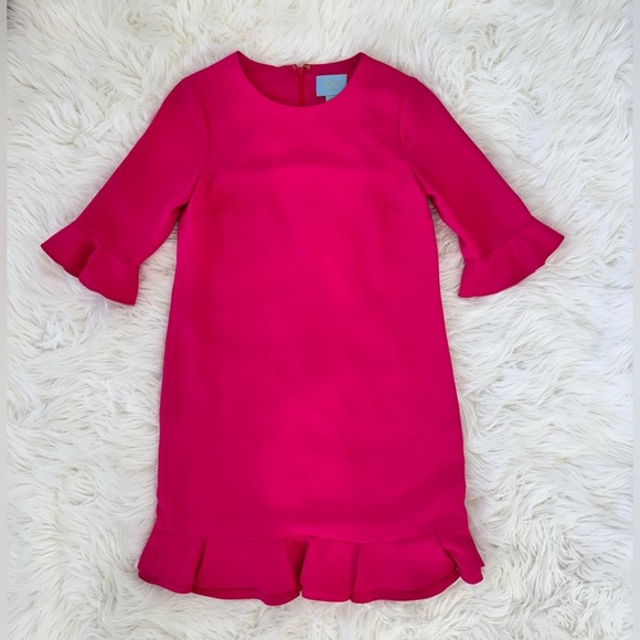 Cece Fuchsia Pink Kate Ruffle Shift Mini Dress size  0 - Picture 9 of 11